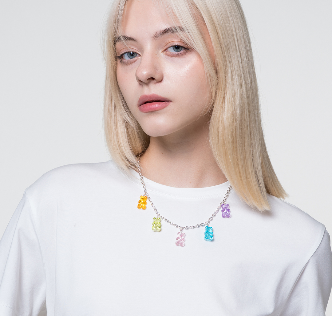 Колье Мармалато, цвет Мультиколор-белое серебро #2