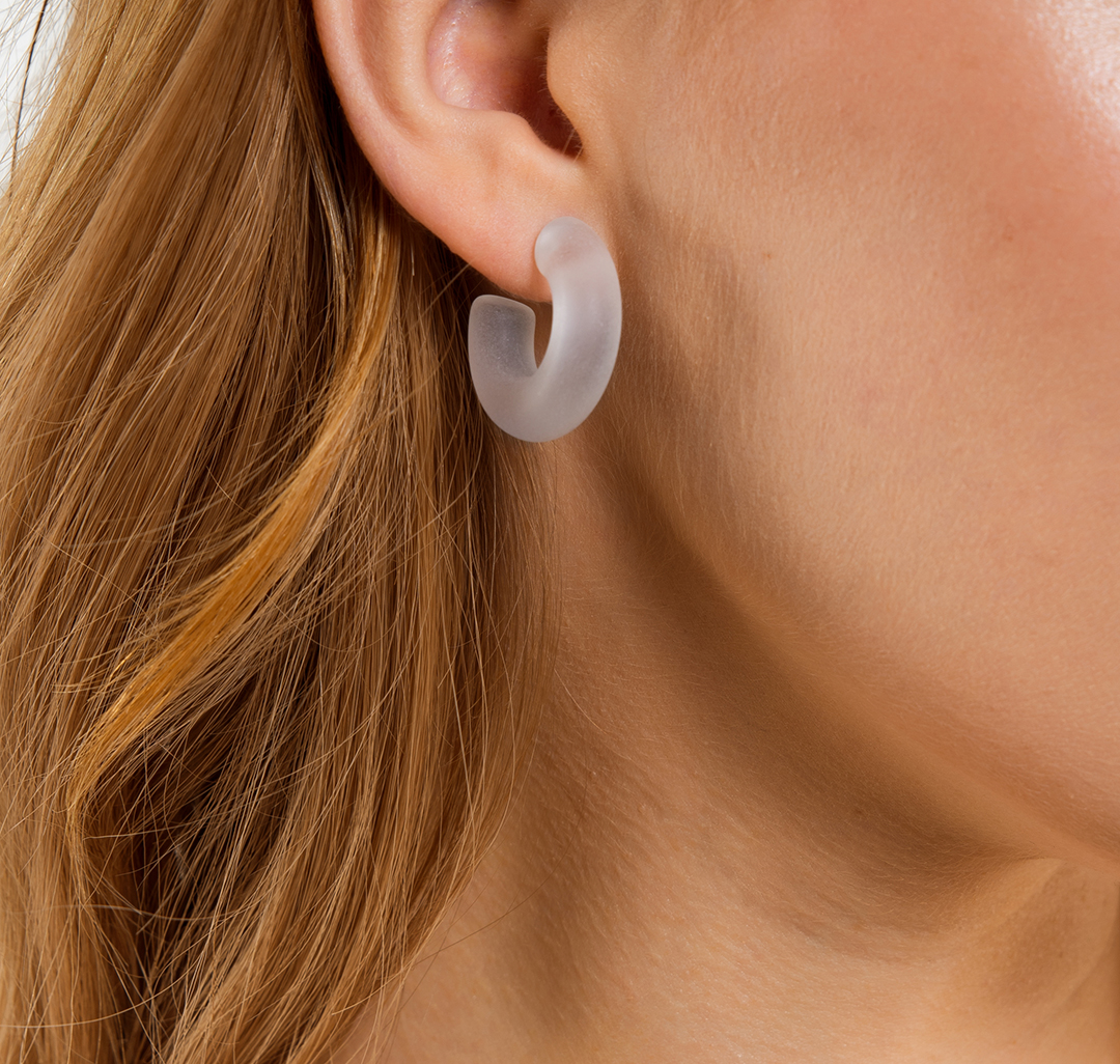 Серьги Мармалато, цвет Матовый прозрачный-белое серебро #4