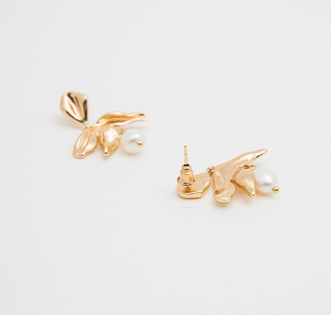 Серьги Мармалато, цвет Золото-жемчуг #3