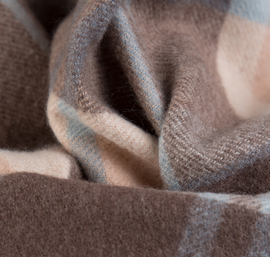 Палантин Мармалато, цвет Коричневый-пудровый-голубой #7