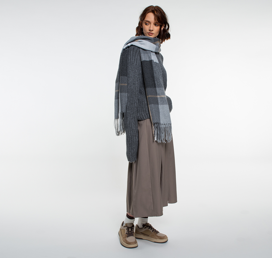 Палантин Мармалато, цвет Серый-бежевый-белый #3