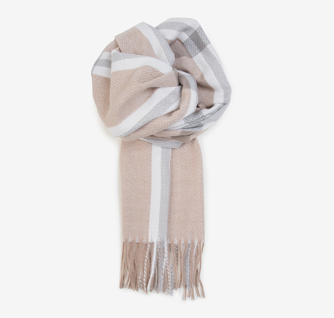 Палантин Мармалато, цвет Бежевый-серый-молочный #3