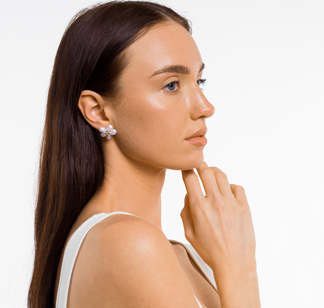 Серьги Мармалато, цвет Жемчуг-золото #3