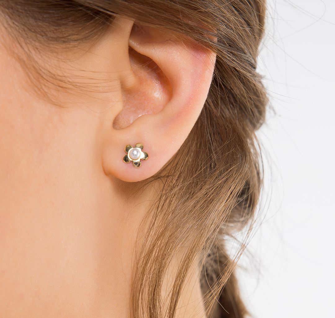 Набор серег (3 пары) Мармалато, цвет Золото-розовый-жемчуг #4