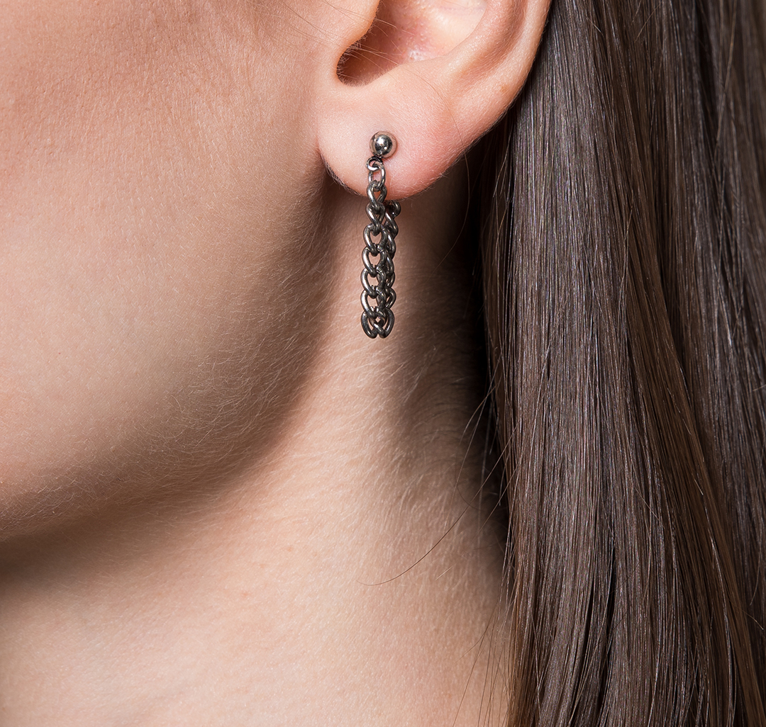 Набор серег (10 шт) Мармалато, цвет Серебро-черный-белый #4