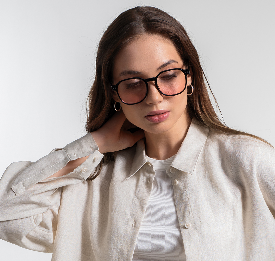 Очки с чехлом Мармалато, цвет Черный-прозрачный-розовый #1