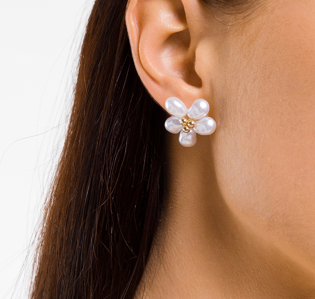 Серьги Мармалато, цвет Жемчуг-золото #4