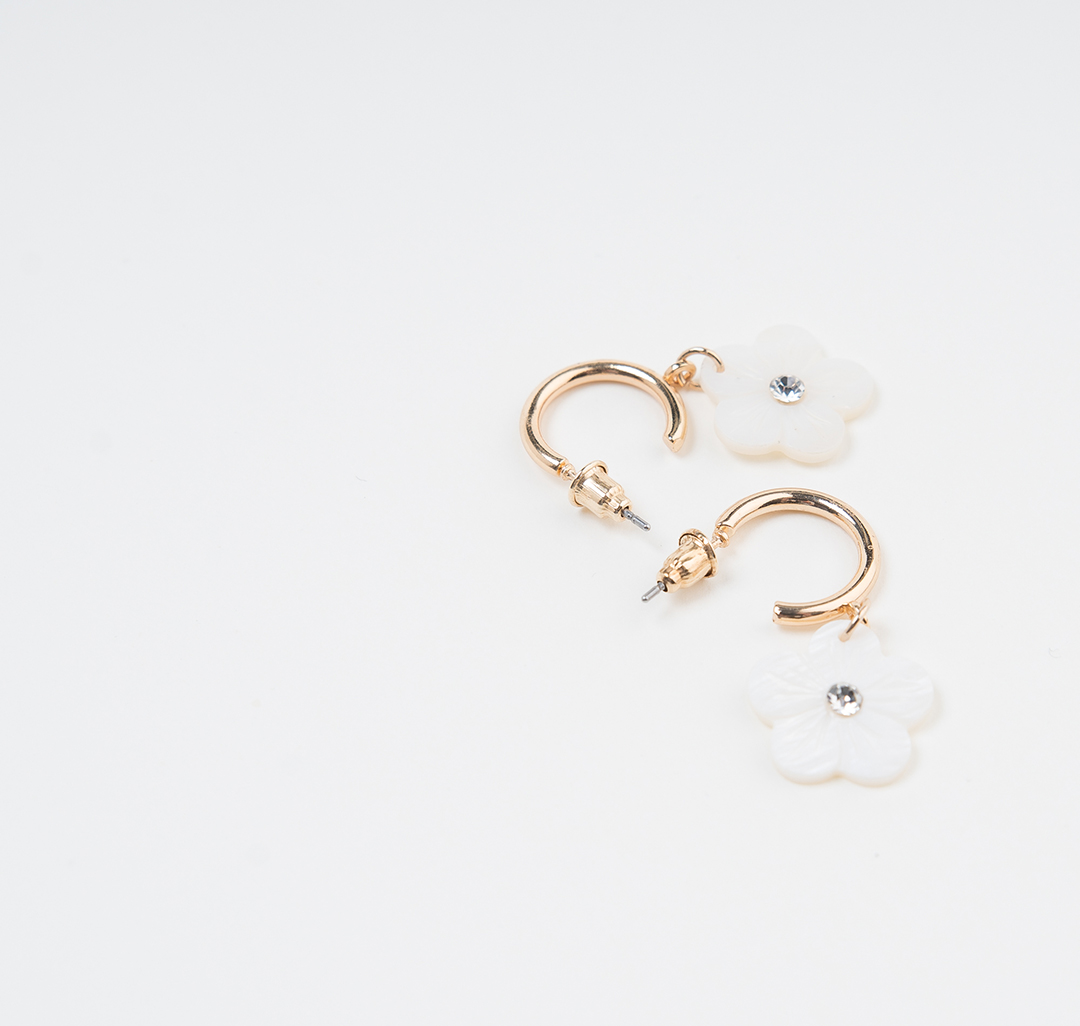 Серьги Мармалато, цвет Белый-прозрачный-золото #2