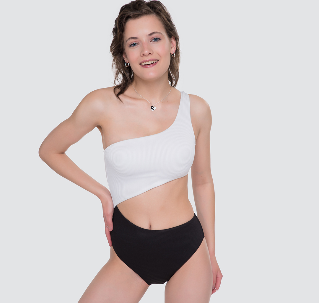 Купальник сплошной Мармалато, цвет Белый-черный #3