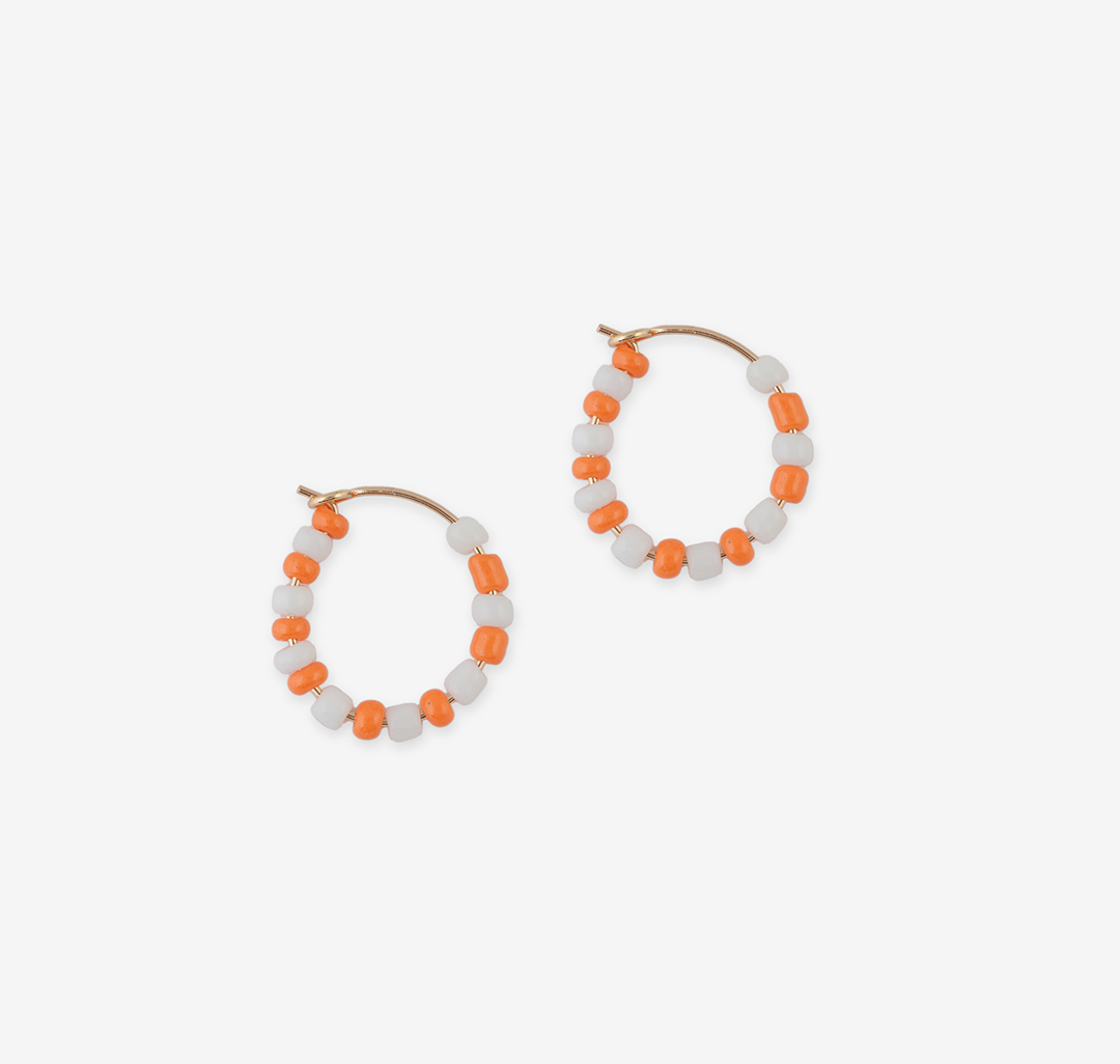 Серьги Мармалато, цвет Оранжевый-белый-золото #1