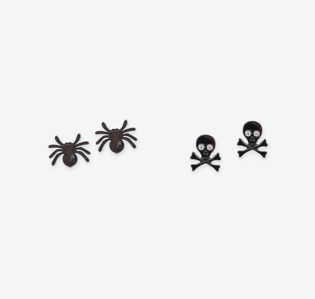 Набор серег (2 пары) Мармалато, цвет Черный-прозрачный #1