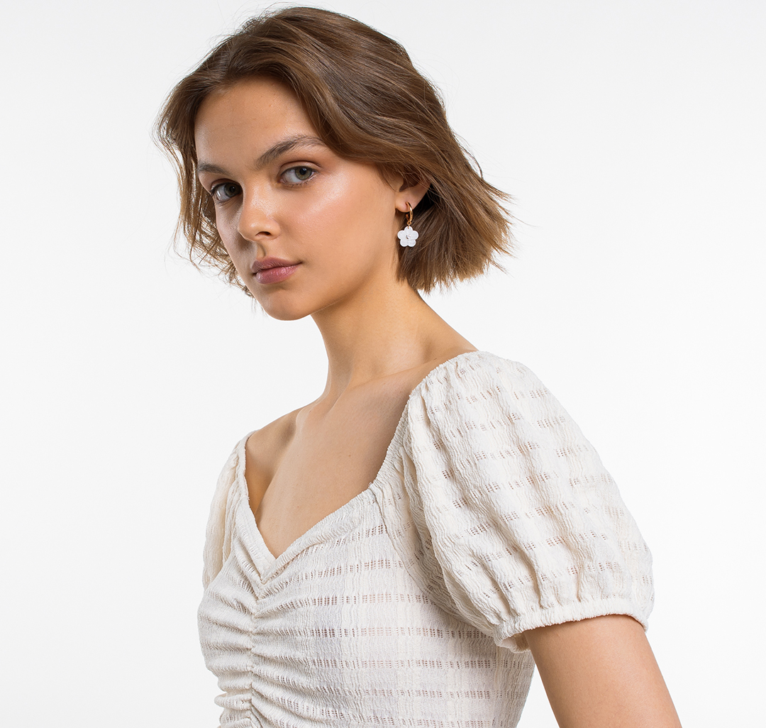 Серьги Мармалато, цвет Белый-прозрачный-золото #3