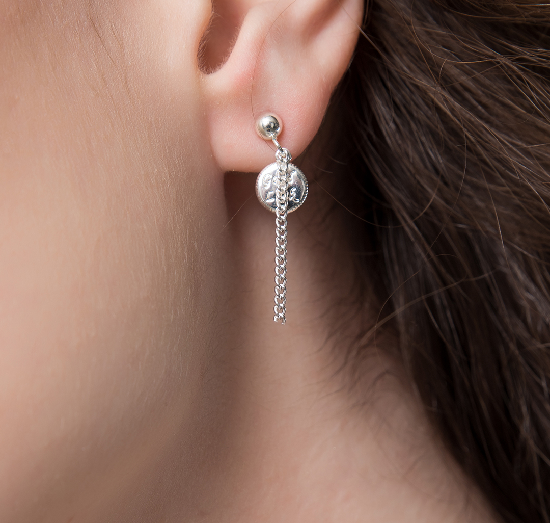 Набор серег (2 пары) Мармалато, цвет Белое серебро #2