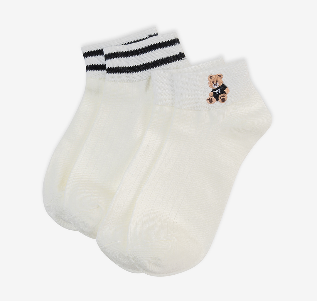 Носки (2 пары) Мармалато, цвет Молочный-черный-коричневый #1