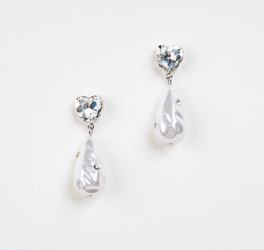 Серьги Мармалато, цвет Серебро-жемчуг-прозрачный #1