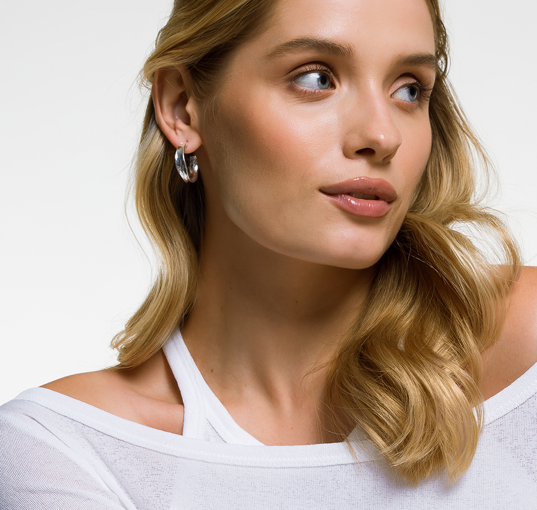 Набор серег (2 пары) Мармалато, цвет Белое серебро #3