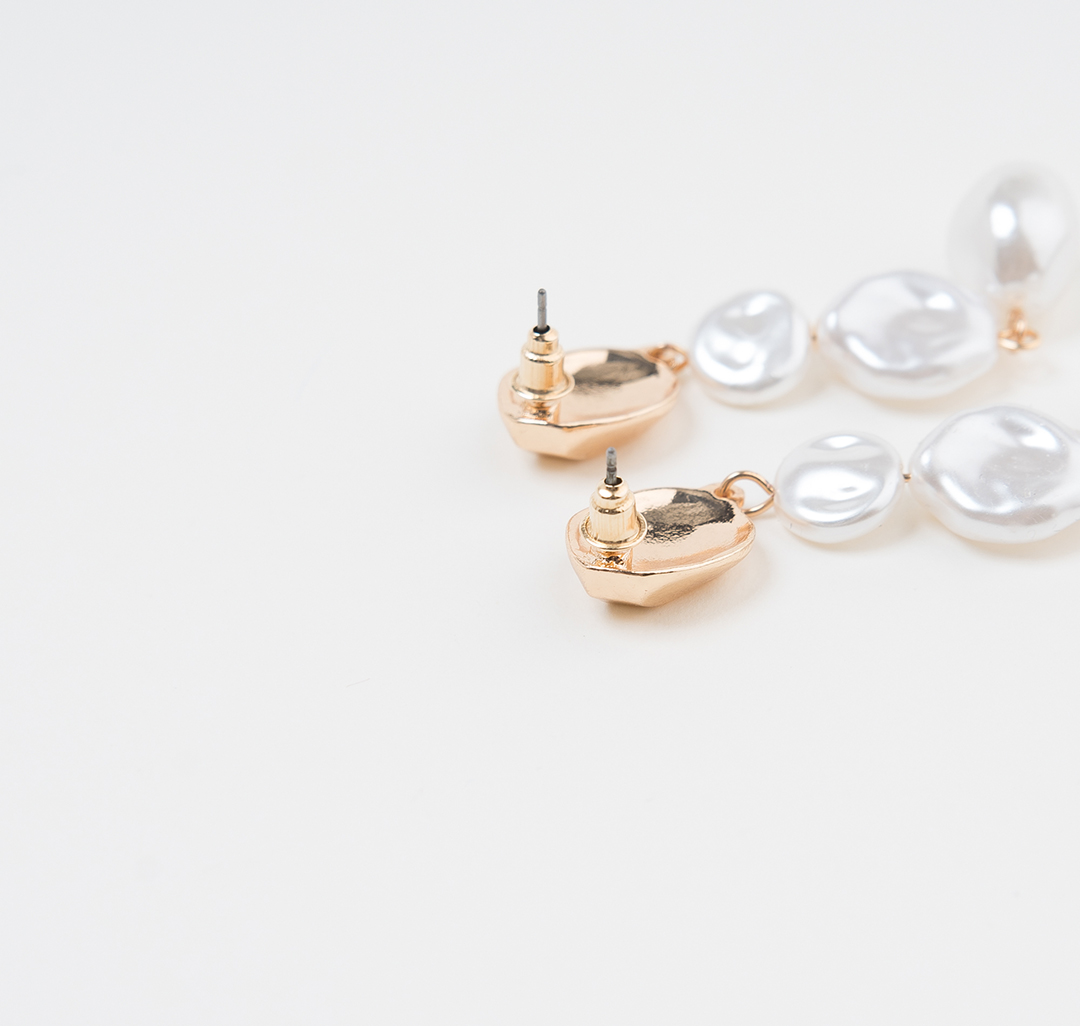 Серьги Мармалато, цвет Жемчуг-золото #2