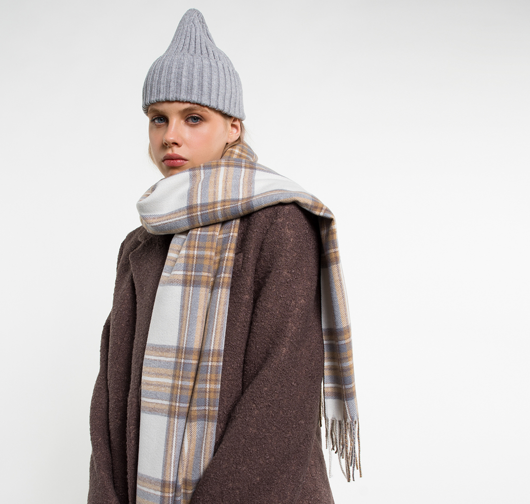 Палантин Мармалато, цвет Молочный-серый-бежевый #2