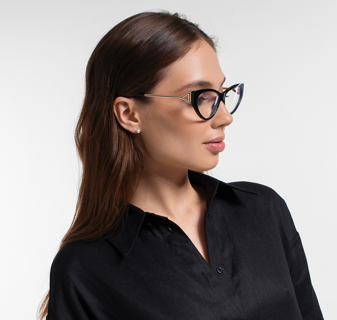 Очки с чехлом Мармалато, цвет Прозрачный-черный-золото #2