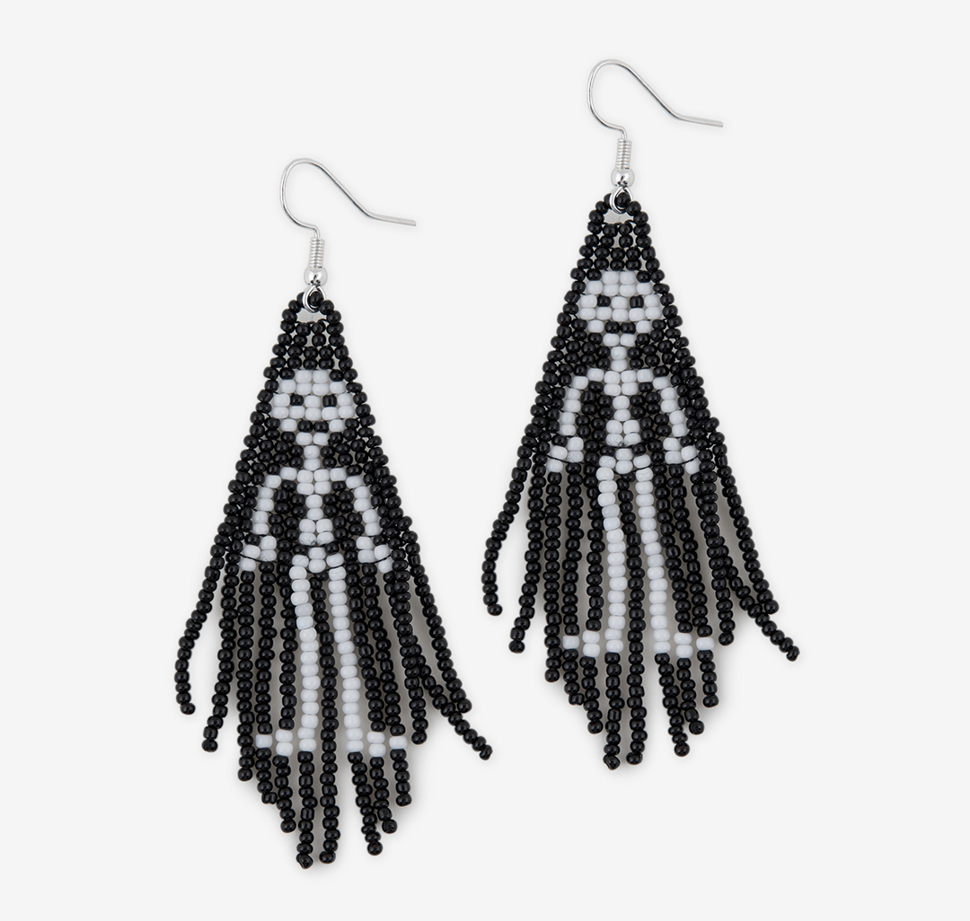 Серьги Мармалато, цвет Черный-белый-белое серебро #1