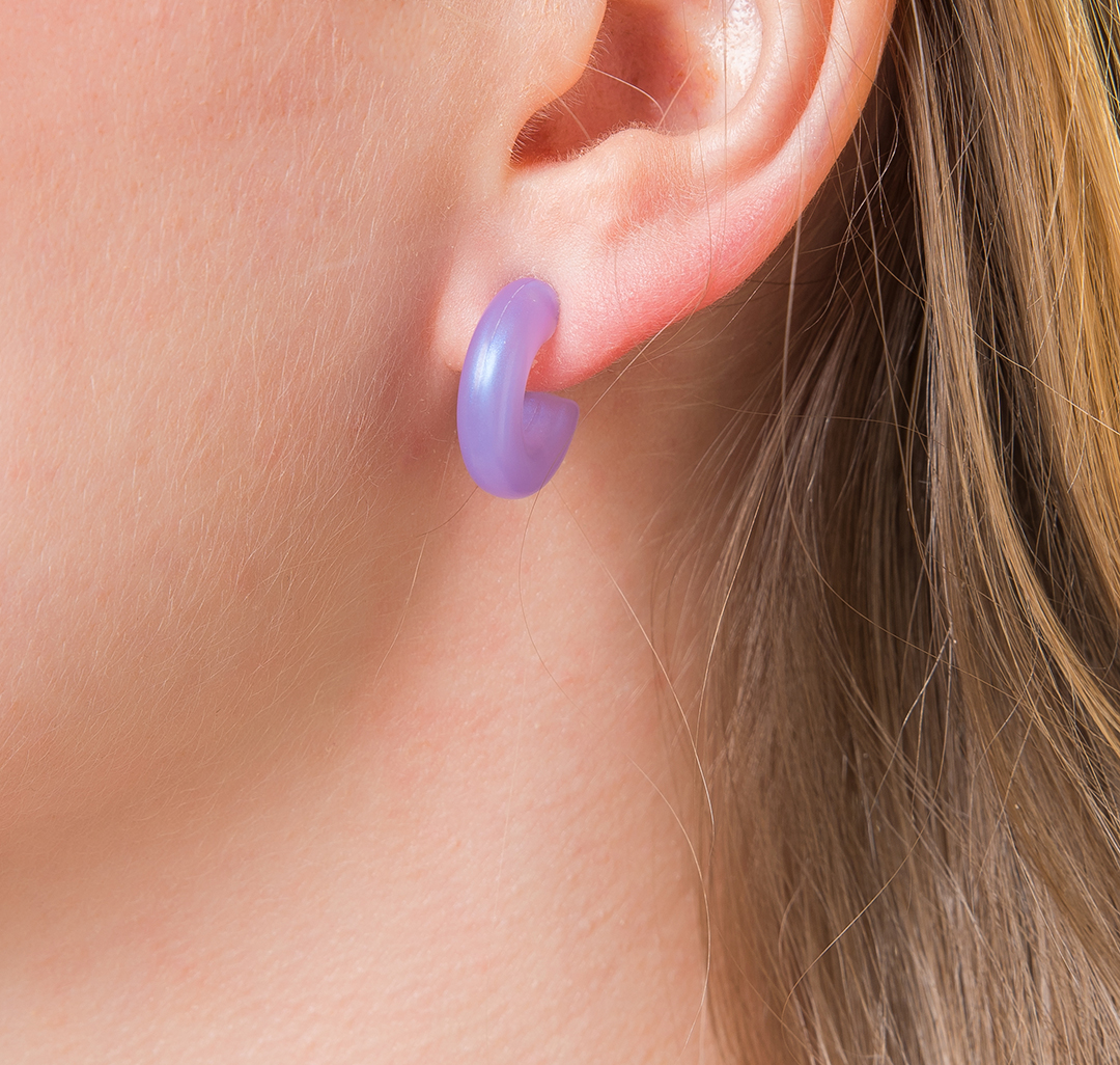 Набор серег (2 пары) Мармалато, цвет Матовый оранжевый-матовый лиловый #2