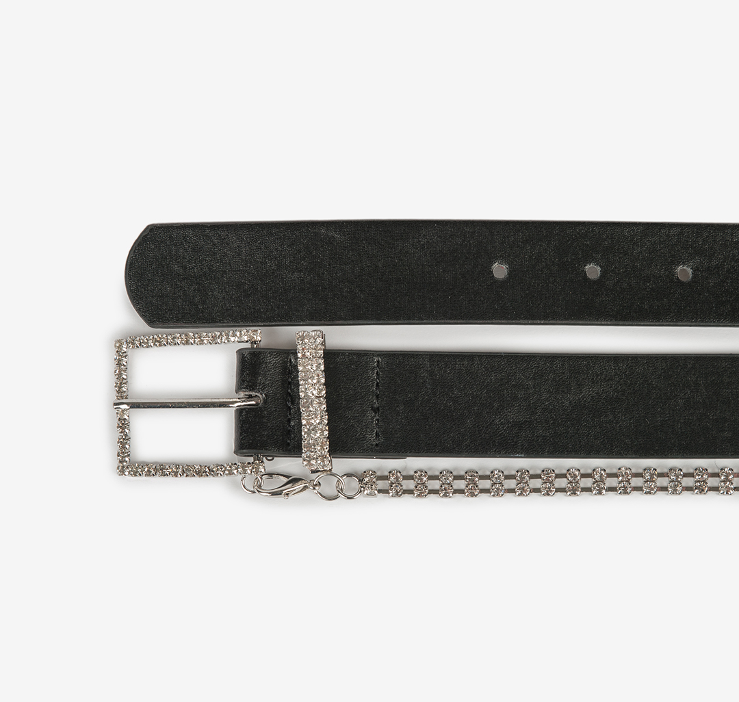 Ремень Мармалато, цвет Черный-серебро-прозрачный #2