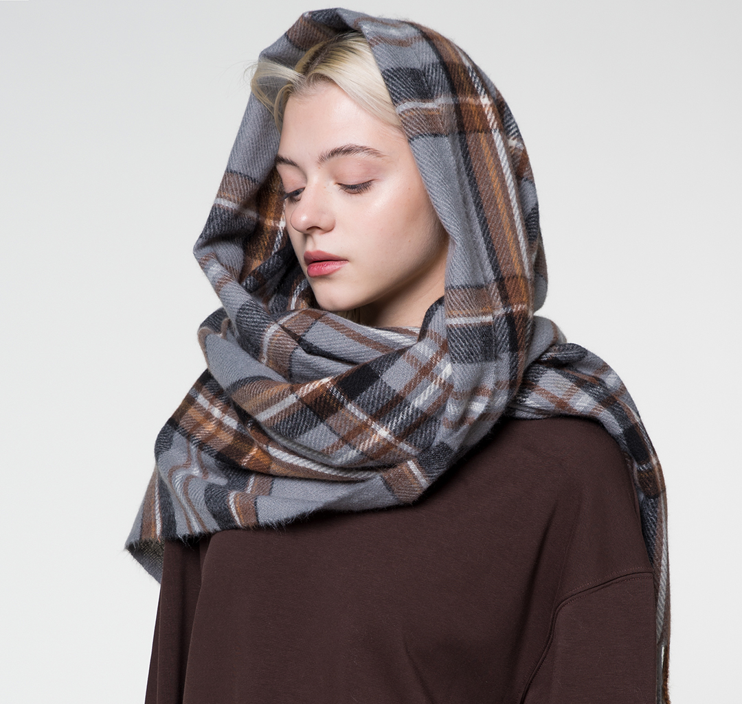 Палантин Мармалато, цвет Серый-бежевый-черный #3