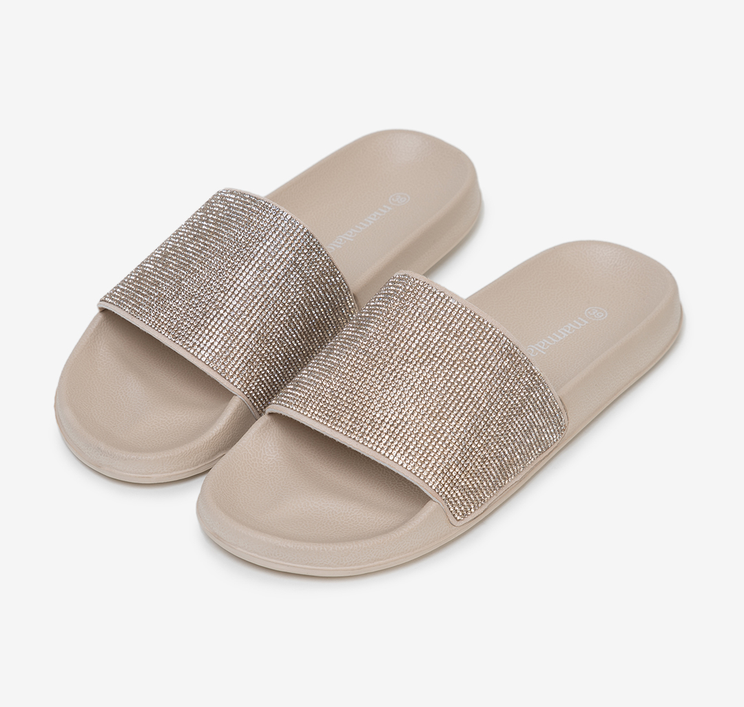 Шлепанцы Мармалато, цвет Бежевый-золотой #1