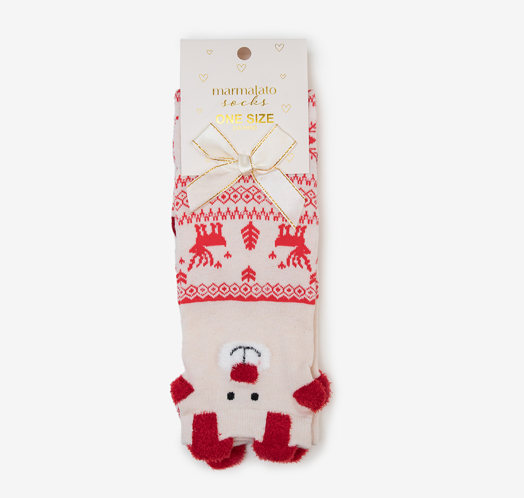 Носки (1 пара) Мармалато, цвет Бежевый-красный-коричневый #4