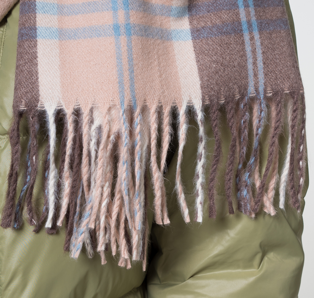 Палантин Мармалато, цвет Коричневый-пудровый-голубой #5