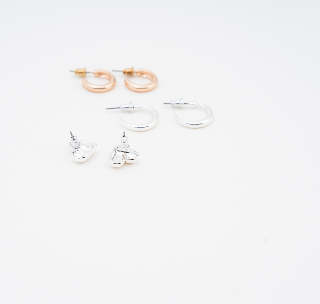 Набор серег (3 пары) Мармалато, цвет Золото-белое серебро #5