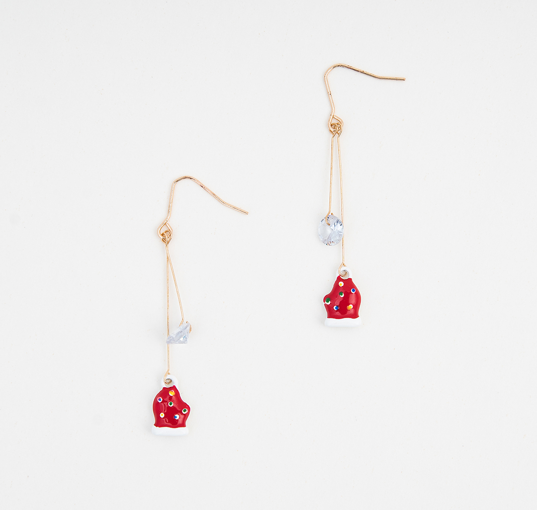 Серьги Мармалато, цвет Золото-красный-прозрачный #1