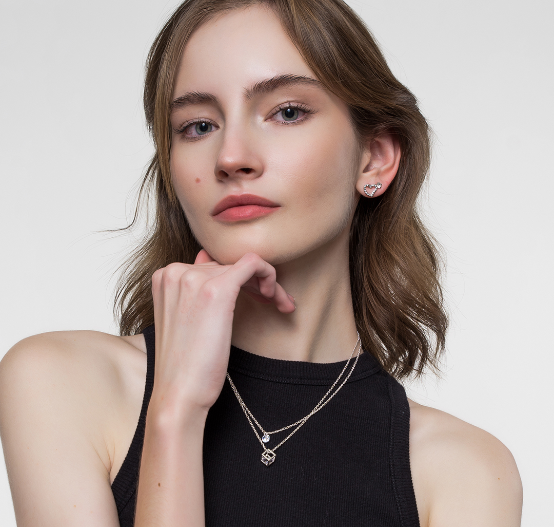 Набор серег (6 пар) Мармалато, цвет Серебро-прозрачный #2