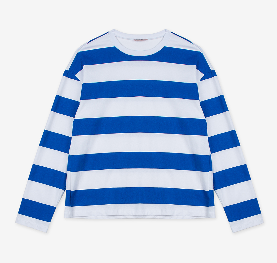 Лонгслив Мармалато, цвет Синий-белый #4