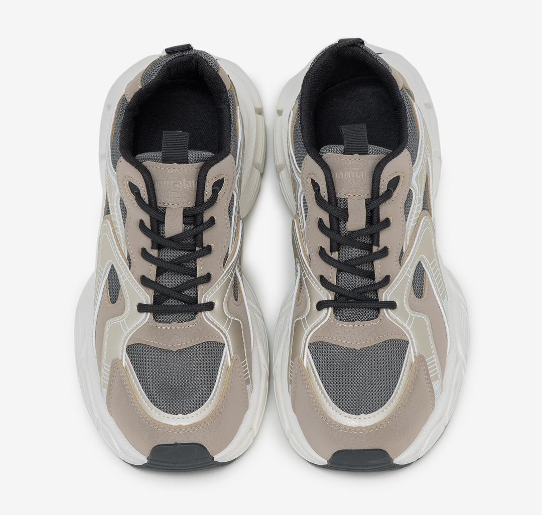 Кроссовки Мармалато, цвет Бежевый-бронзовый-молочный #4