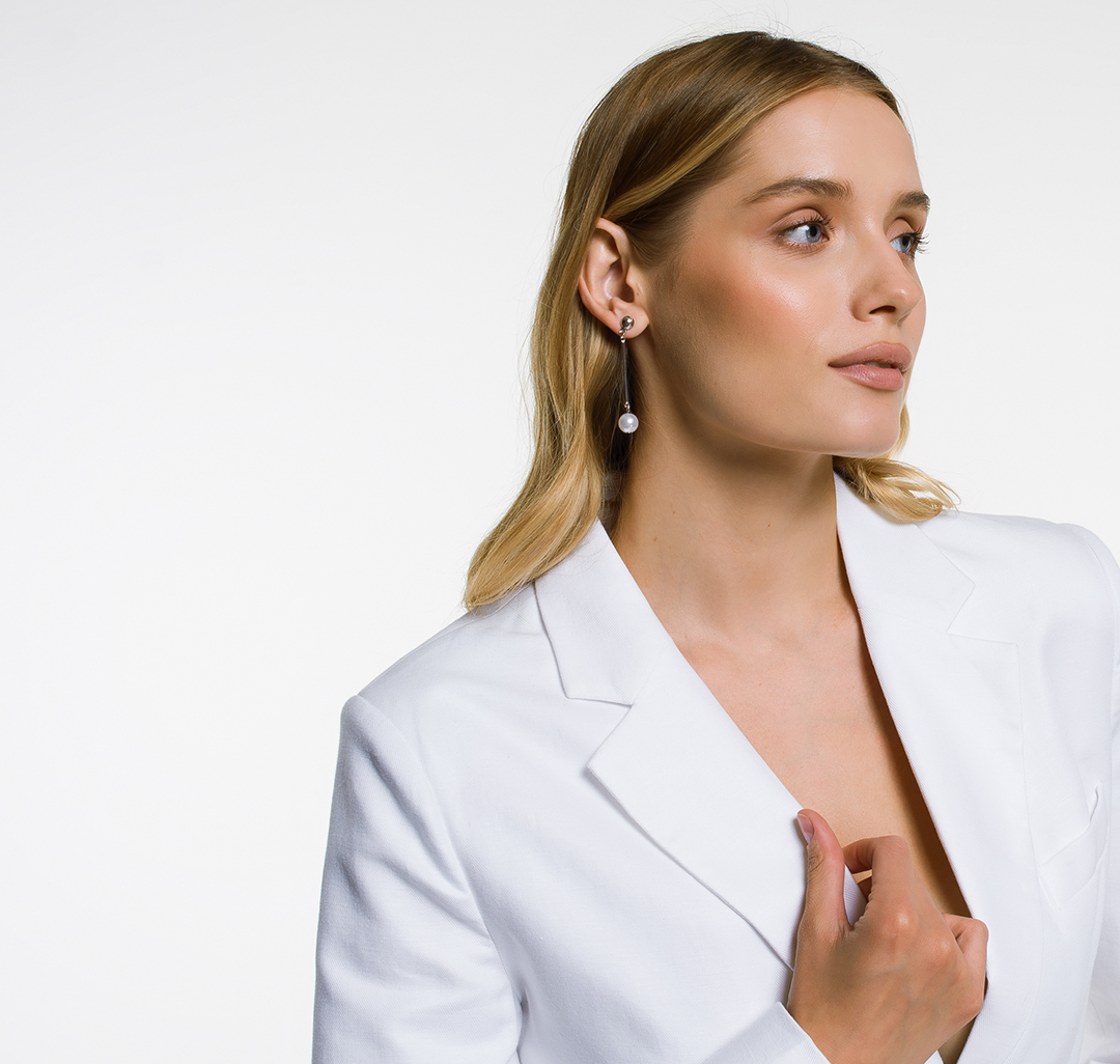 Серьги Мармалато, цвет Серебро-жемчуг #3