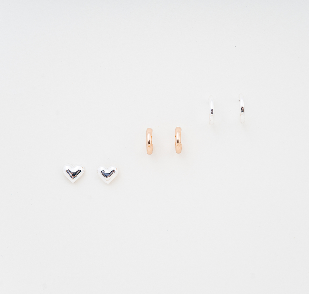 Набор серег (3 пары) Мармалато, цвет Золото-белое серебро #1