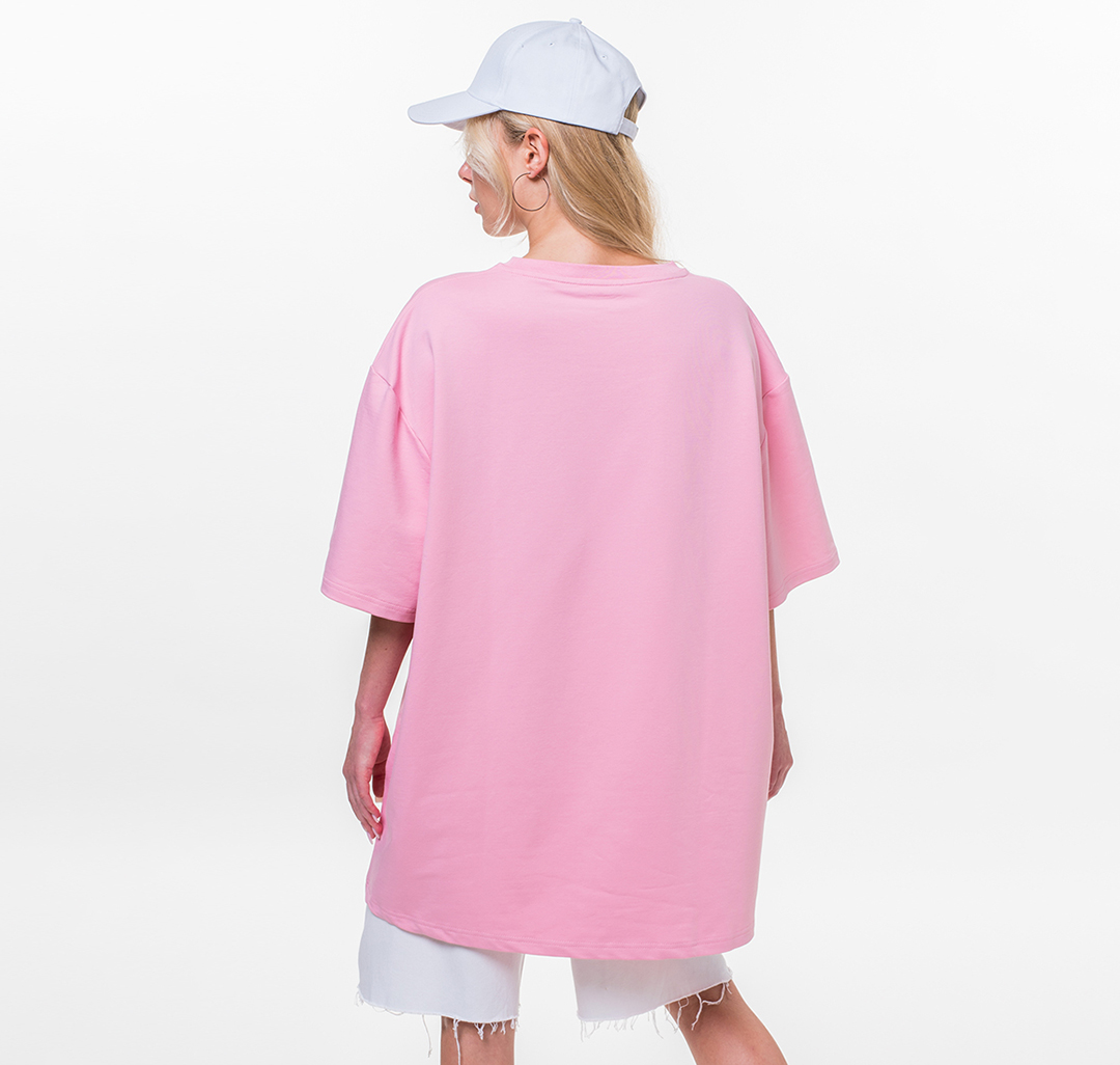 Платье-футболка Мармалато, цвет Розовый-белый #5