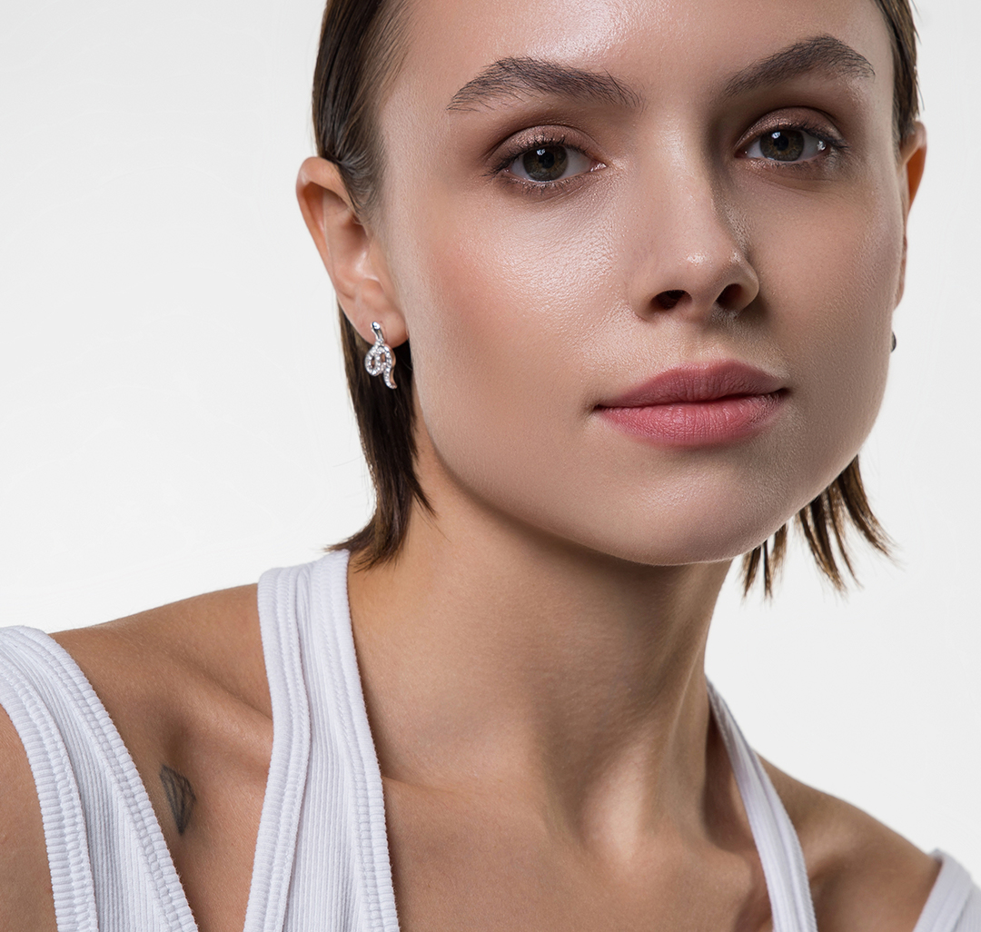 Серьги Мармалато, цвет Белое серебро-прозрачный #4