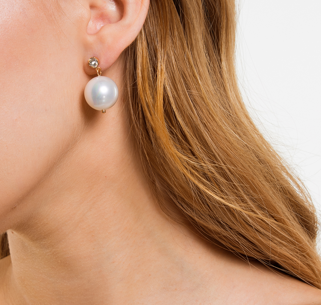 Серьги Мармалато, цвет Жемчуг-прозрачный-золото #4