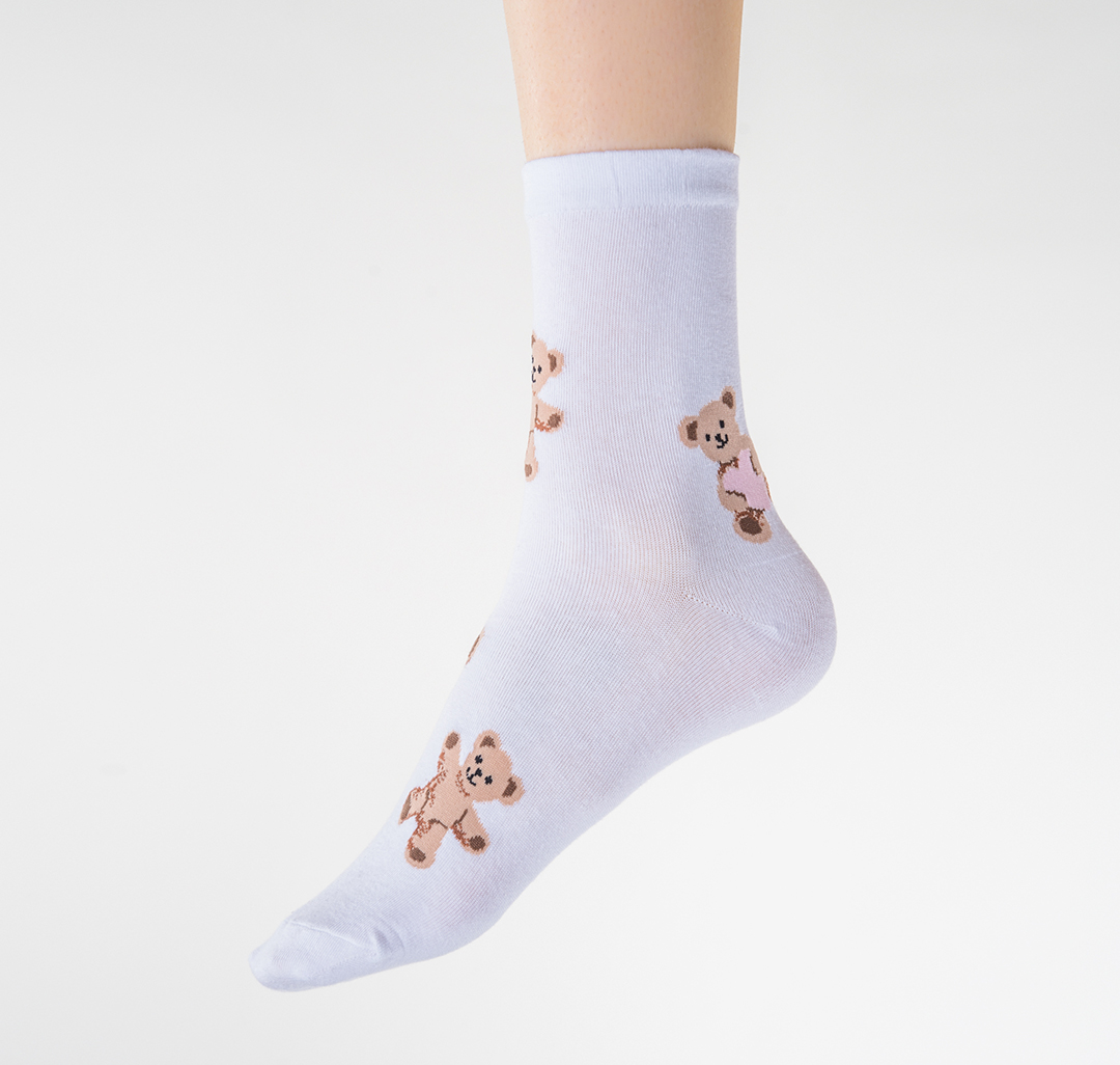 Носки (1 пара) Мармалато, цвет Белый-коричневый-розовый #2