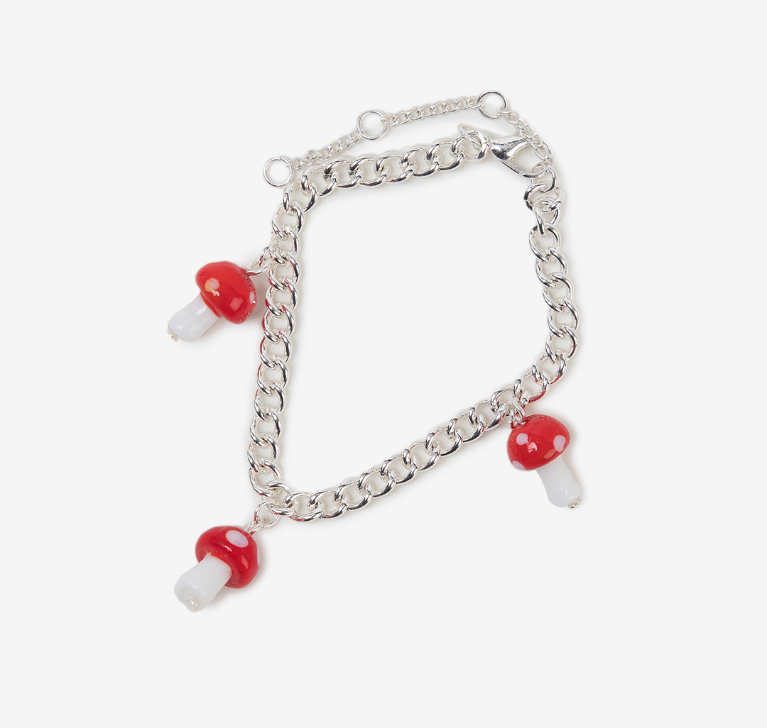 Браслет Мармалато, цвет Белое серебро-красный-белый #1