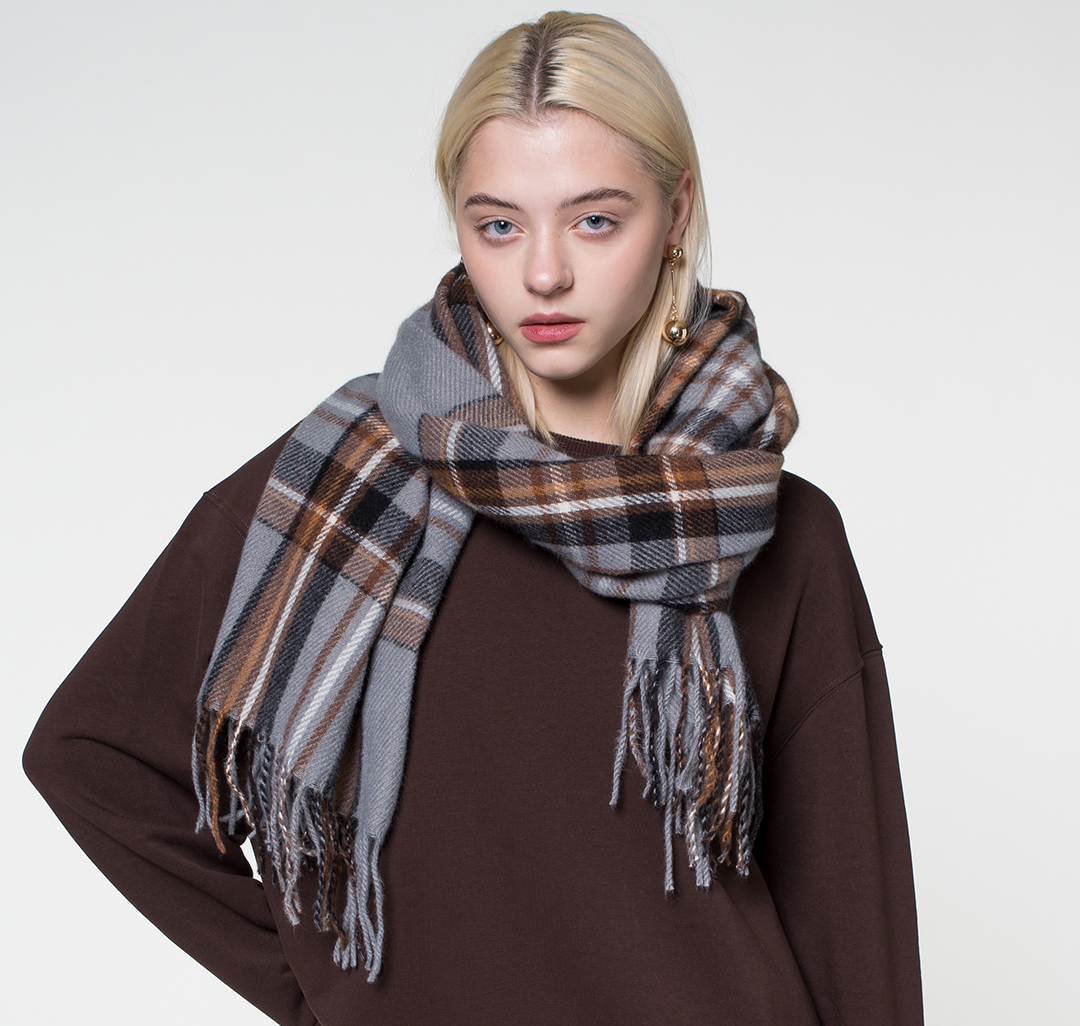 Палантин Мармалато, цвет Серый-бежевый-черный #2