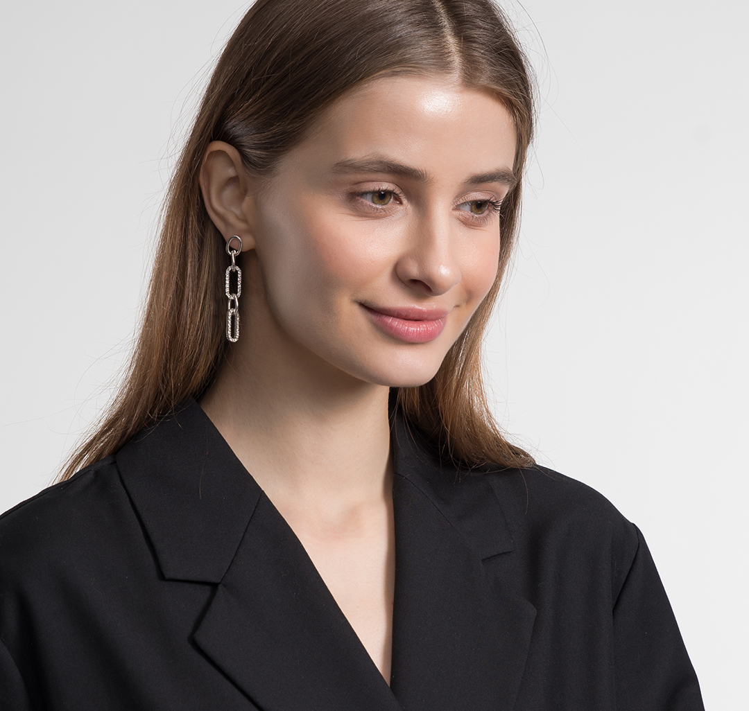 Серьги Мармалато, цвет Белое серебро-прозрачный #2