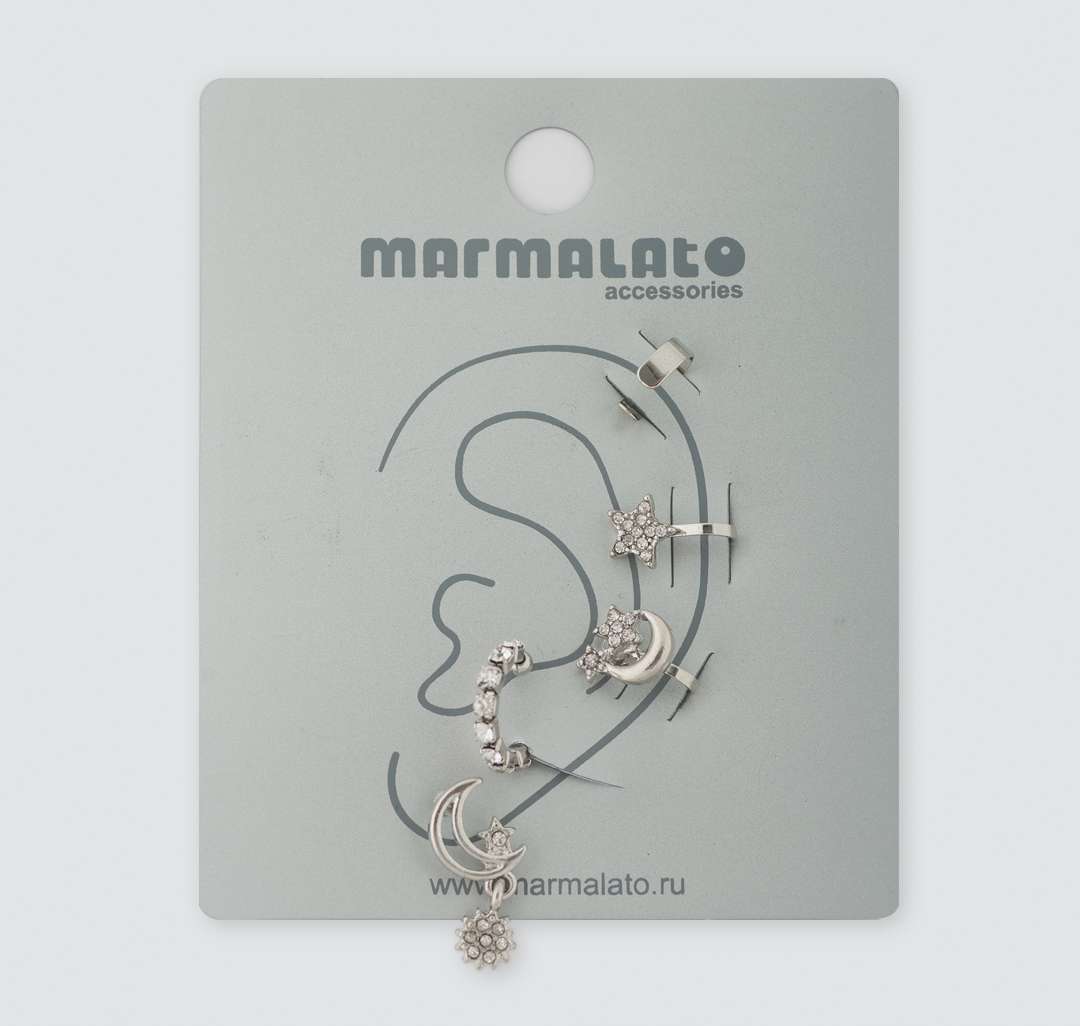 Набор бижу (5 шт) Мармалато, цвет Серебро-прозрачный #1