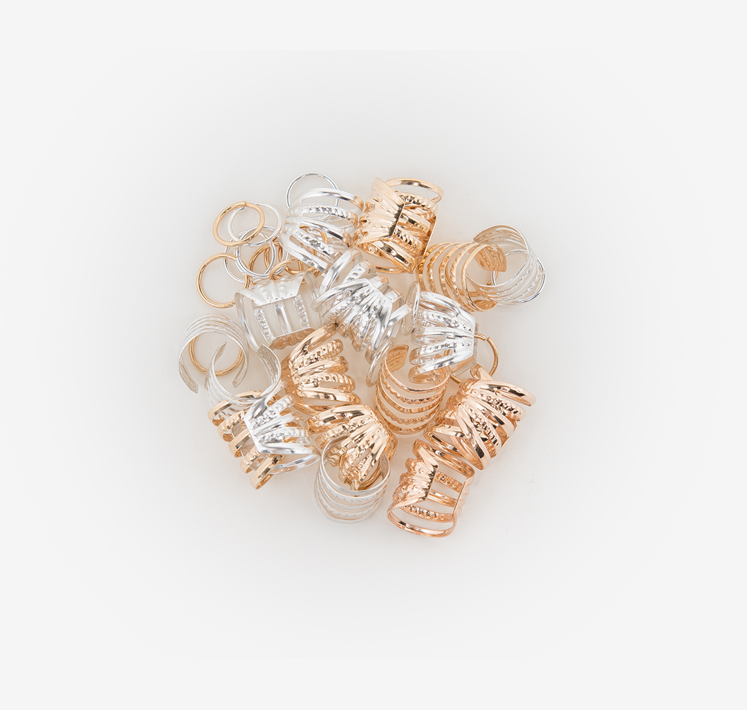 Набор колец для волос (40 шт) Мармалато, цвет Серебро-золото #1