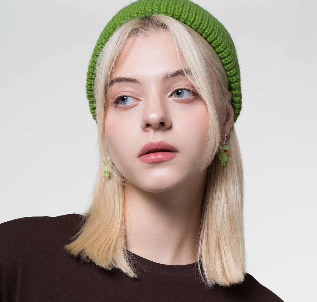 Серьги Мармалато, цвет Зеленый-черный-белое серебро #2