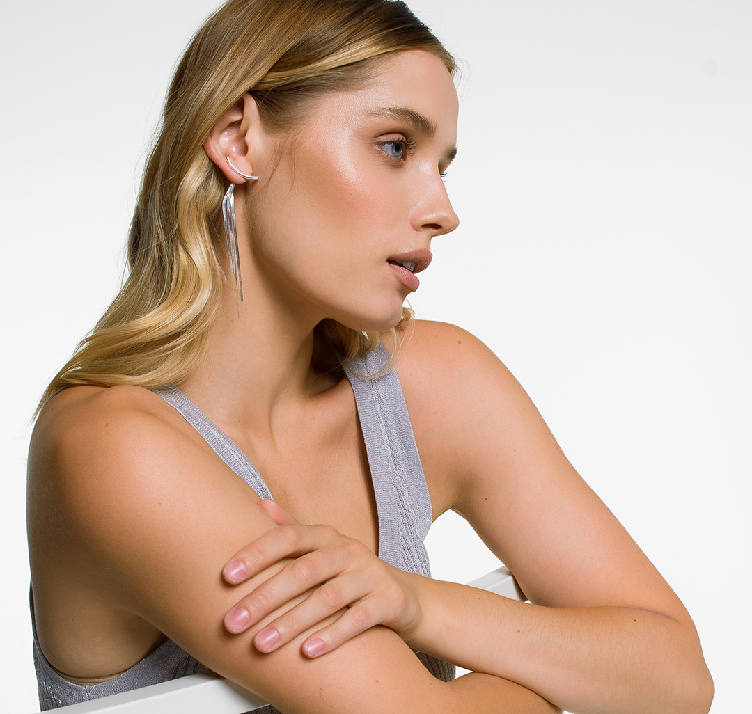 Серьги Мармалато, цвет Белое серебро #3