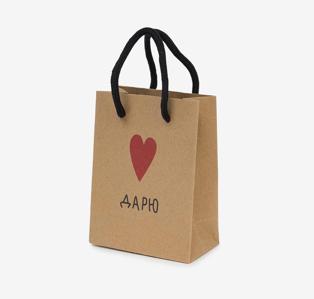 Подарочный пакет Мармалато, цвет Бежевый-черный-красный #1