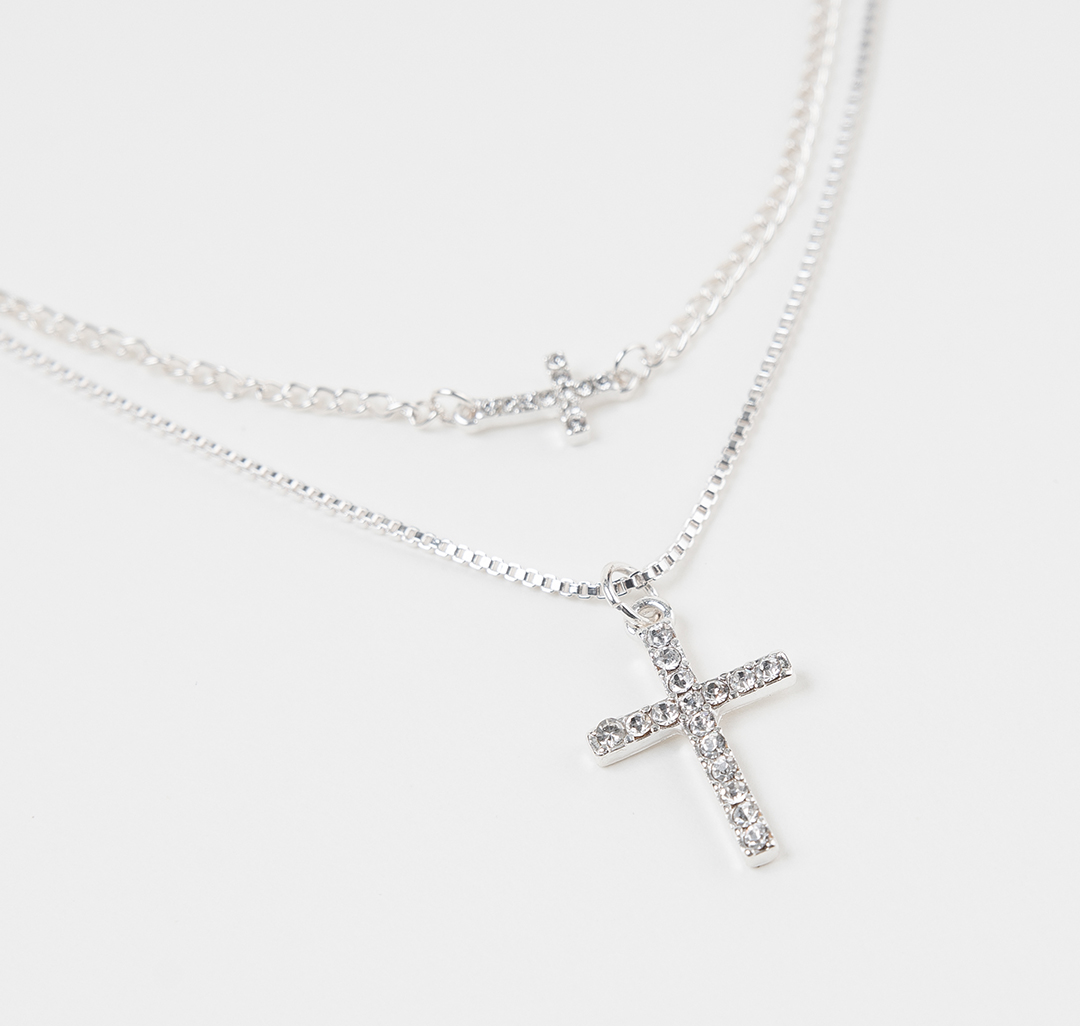 Набор колье (2 шт) Мармалато, цвет Белое серебро-прозрачный #2